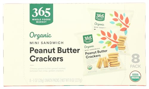 365 Organic Mini Peanut Butter Sandwich Crackers, 8 Count