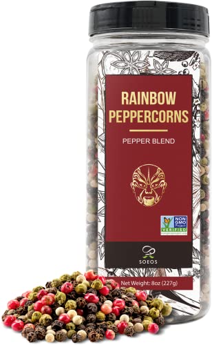 Soeos Rainbow Peppercorns, 8oz (Pack of 1)