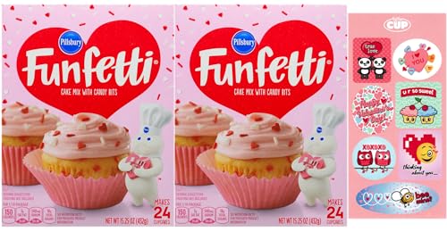 Pillsbury Funfetti Valentine's Day Bundle, 15.25 oz (Pack of 2)