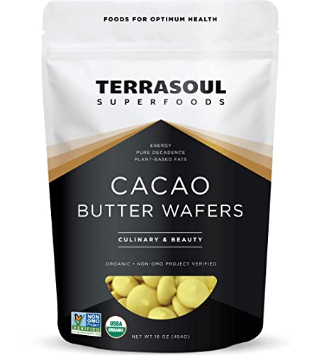 Terrasoul Superfoods Organic Cacao Butter Wafers, 1 Lb