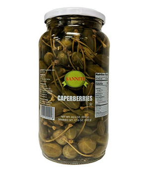 Sanniti Spanish Caperberries in Vinegar, 33.5 oz