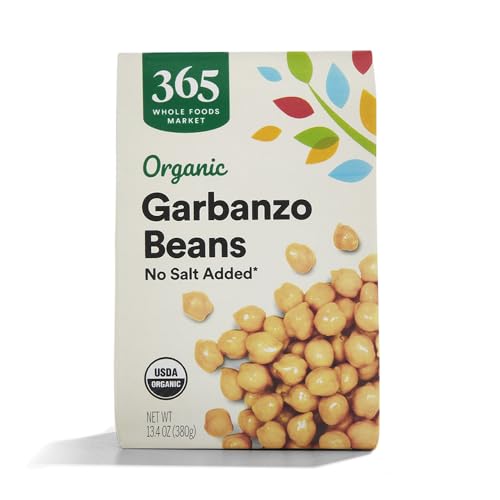 365 by Whole Foods Market Organic Unsalted Garbanzo Beans, 13.4 Ounce