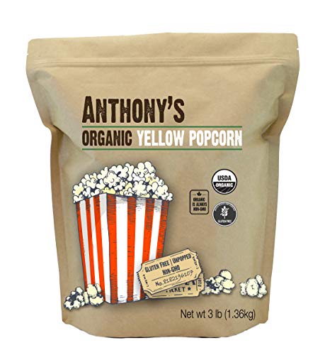 Anthony's Organic Yellow Popcorn Kernels, 3 lb