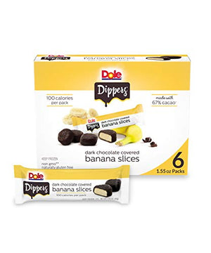 Dole Dark Chocolate Covered Banana Slices, 1.55 Oz (6 Snacks)