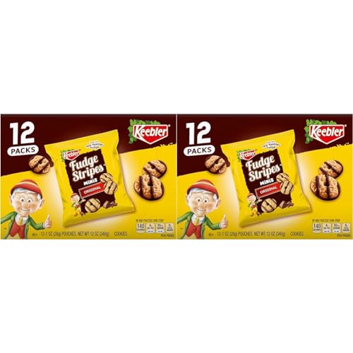 Keebler On-The-Go Fudge Stripes Cookies, 12 Count (2 Pack)