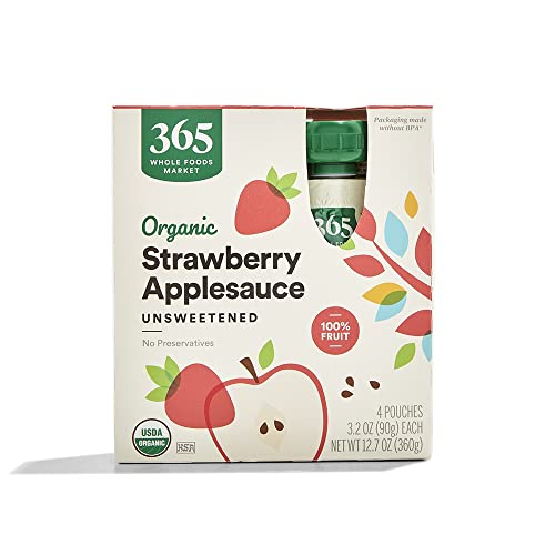 365 Organic Strawberry Applesauce, 4 Pack