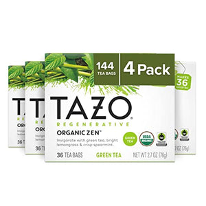 TAZO Organic Zen Green Tea Bags, 36 Count (Pack of 4)