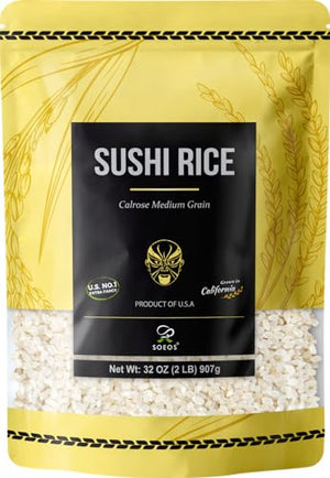 Soeos Premium Sushi Rice, Medium Grain, 2lb