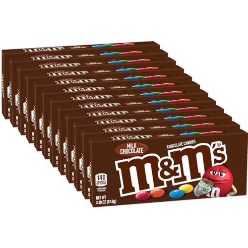 M&M'S Milk Chocolate Candy, 3.10 oz (Pack of 12)