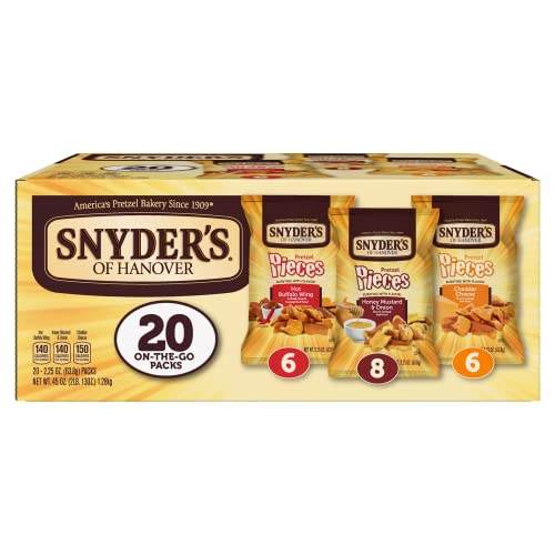 Snyder's of Hanover Pretzel Pieces Variety Pack, 2.25 oz, 20 pk