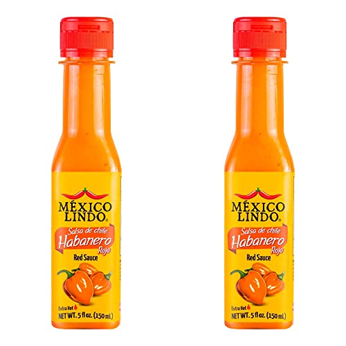 MEXICO LINDO Red Habanero Hot Sauce, 5 fl oz (2 Pack)