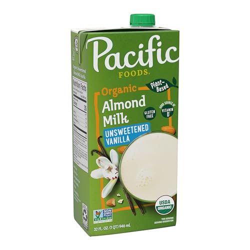 Pacific Foods Organic Unsweetened Almond Vanilla Beverage, 32oz