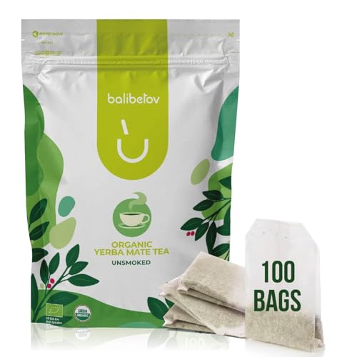 100 Unsmoked Organic Yerba Mate Tea Bags