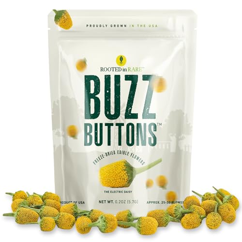 Buzz Buttons Freeze Dried Edible Flowers for Cocktails, .2oz Pouch