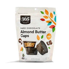 365 Mini Dark Chocolate Almond Butter Cups, 4.7 Ounce