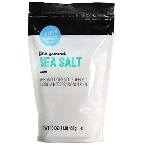 Amazon Brand - Happy Belly, Sea Salt, Fine Ground, 1 pound