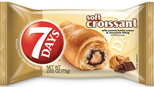 7Days Soft Croissant, Peanut Butter & Chocolate, 2.65 oz (Pack of 6)