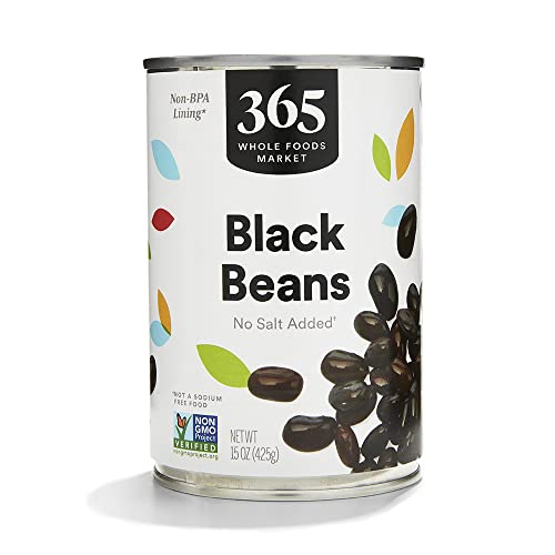 365 Unsalted Black Beans, 15 oz