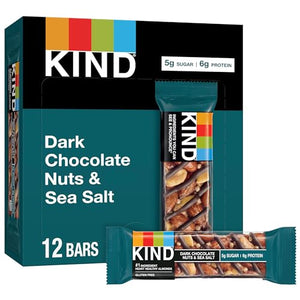 KIND Bars Dark Chocolate Nuts and Sea Salt, 12 Count