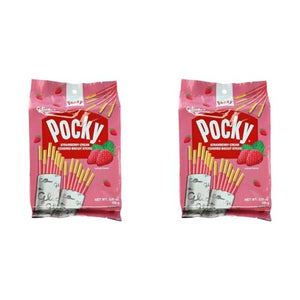 Glico Pocky Strawberry Cream Biscuit Sticks, 3.81 oz (Pack of 2)