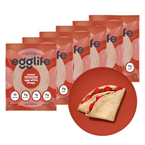 egglife Sweet Cinnamon Egg White Wraps, 36 Total Wraps