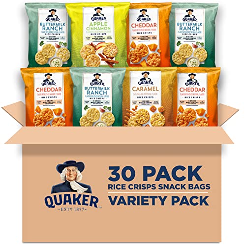 Quaker Rice Crisps, Sweet and Savory Variety Mix, 30 count