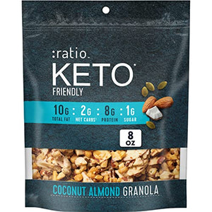 Ratio Coconut Almond Granola Cereal, Keto Friendly, 8 OZ Bag