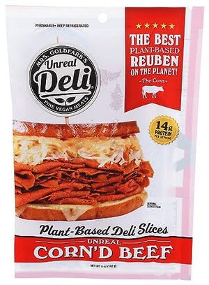 Unreal Deli Corn'd Beef Plant Based Deli Slices, 5 OZ