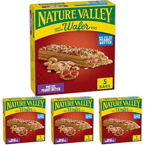 Nature Valley Wafer Bars, Pretzel Peanut Butter, 5 ct (Pack of 4)