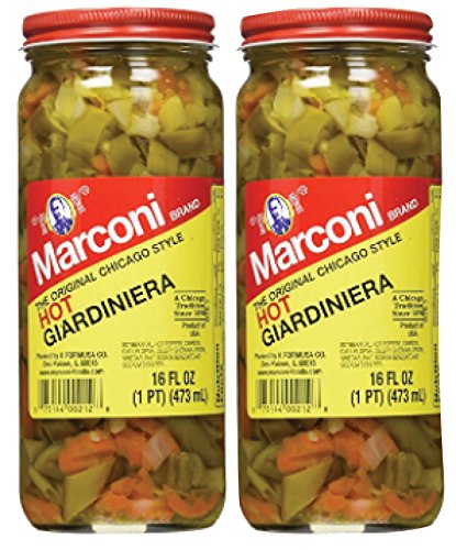 Marconi Chicago Style Hot Giardiniera, 16 oz, 2 Pack