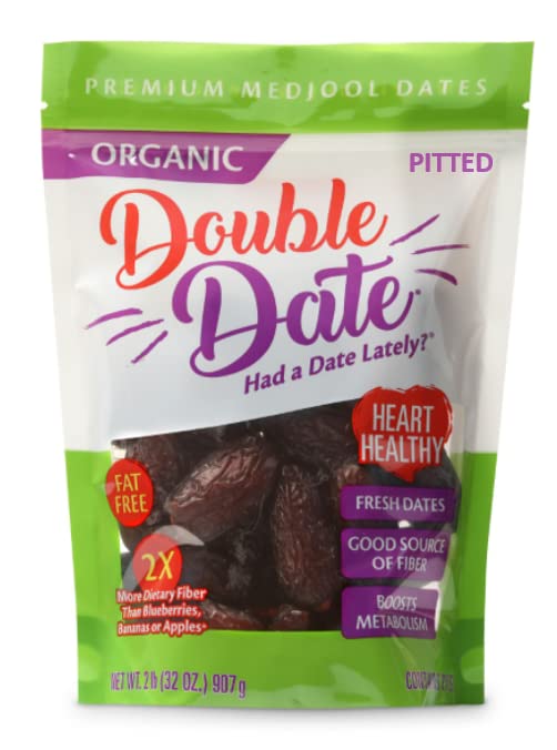 Double Date Organic Medjool Dates Pitted, 2lb Pouch