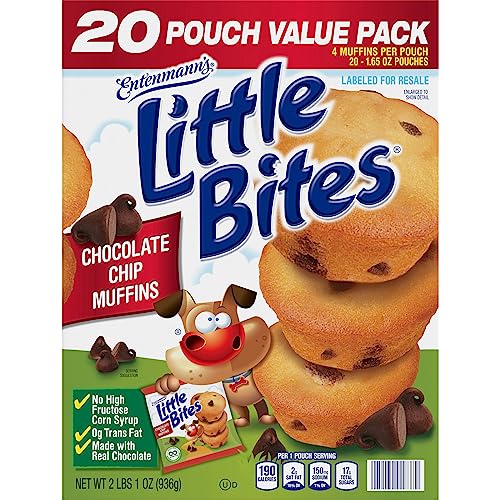 Entenmann's Little Bites Chocolate Chip Muffins, 20 Pack