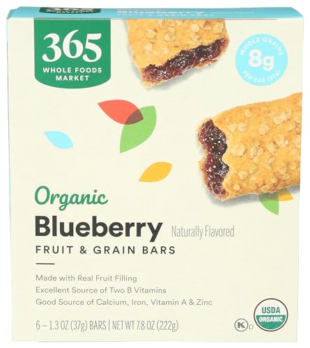 365 Organic Blueberry Cereal Bar, 6 Count, 7.8 Ounce