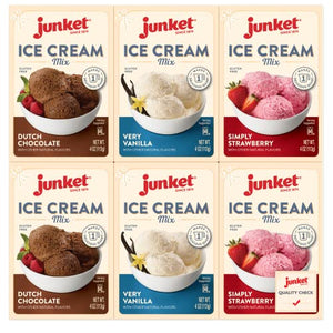 Junket Ice Cream Mix Bundle - 2 Vanilla, 2 Chocolate, 2 Strawberry