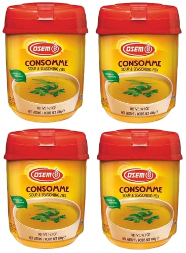 Osem Consomme Soup & Seasoning Mix, Chicken Style, Pack of 4