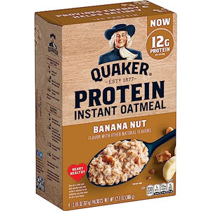 Quaker Protein Instant Oatmeal, Banana Nut, 12.9 Oz, 6 Count