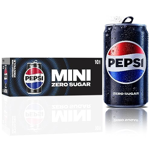 Pepsi Zero Sugar Soda, 7.5 Ounce Mini Cans, 10 Pack