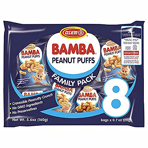 Osem Bamba Peanut Snacks Family Pack, 8 Bags