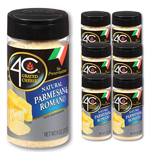 4C Grated Parmesan Romano Cheese Cannisters, 6 Pack