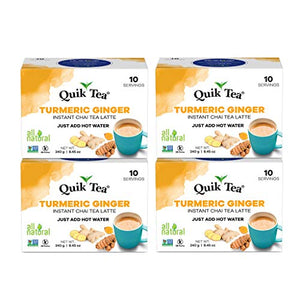 QuikTea Chai Tea Latte, Tumeric Ginger, 34 Oz, 10 count