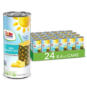 Dole 100% Pineapple Juice, 8.4 Fl Oz (Pack of 24)