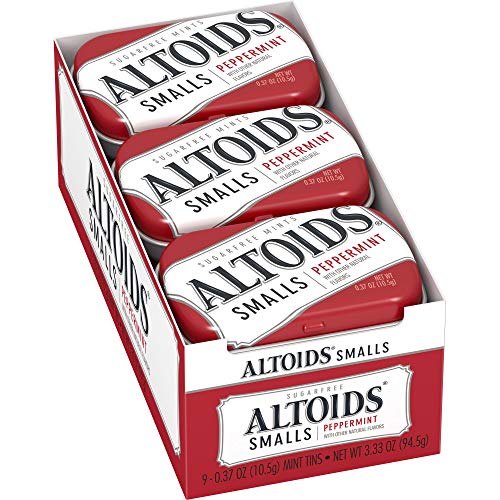 ALTOIDS Small Peppermint Breath Mints, 0.37 oz Tin (Pack of 9)