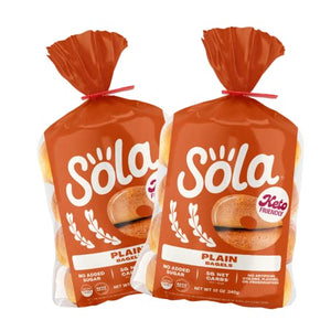 Sola Plain Bagels, Low Carb & Keto Friendly, 12 Oz (Pack of 2)