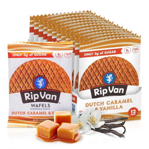 Rip Van WAFELS Dutch Caramel & Vanilla Stroopwafels, 12 Count