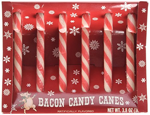 Archie McPhee Bacon Candy Canes, 3.8 Ounce