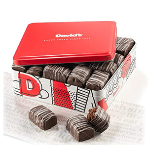 David's Cookies Chocolate Covered Brownie Bites in Gift Tin