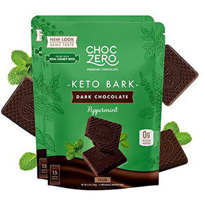 ChocZero Peppermint Dark Chocolate Keto Bark, 2 Bags