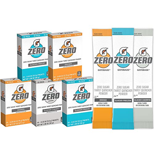 Gatorade G Zero Powder, Glacier Cherry, 10 Count (5 Pack)