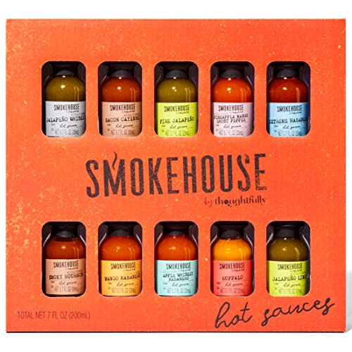 Smokehouse by Thoughtfully, Gourmet Hot Sauce Gift Set, 10 Flavors