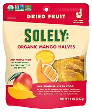 SOLELY Organic Dried Mango Halves, Large (Pack of 1)